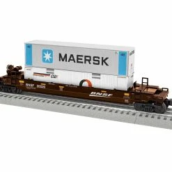 Lionel 1928520 O Gauge Maxi-Stack Well Car With Containers BNSF 28520 - NOS