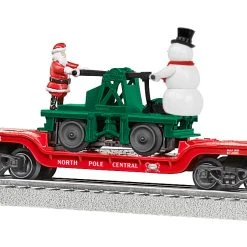 Lionel 2128260 O Gauge North Pole Central Flatcar With Handcar