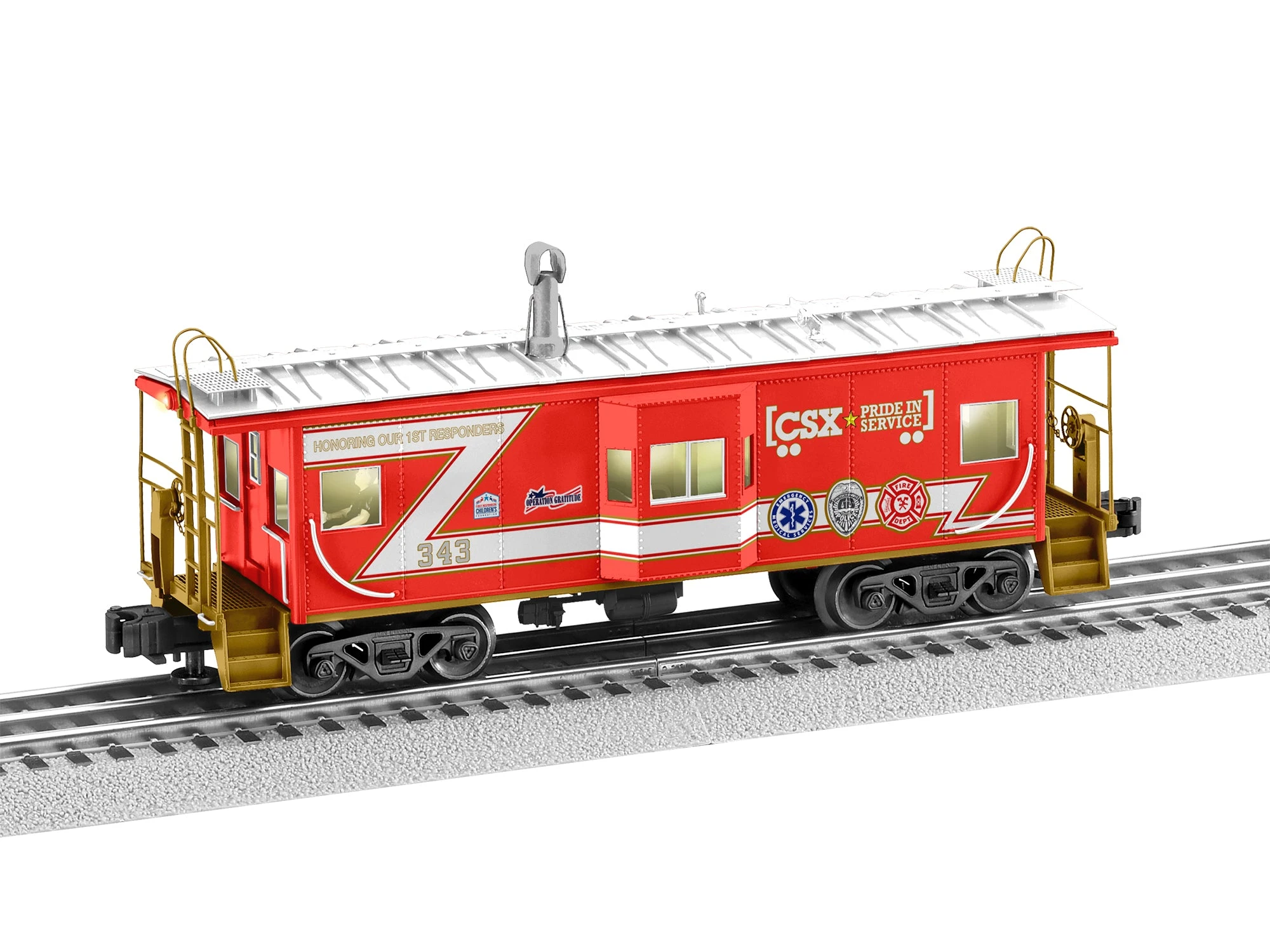 Lionel 2226760 O Scale Bay Window Caboose CSX Fire 1 Lionel 2226760 O Scale Bay Window Caboose CSX Fire