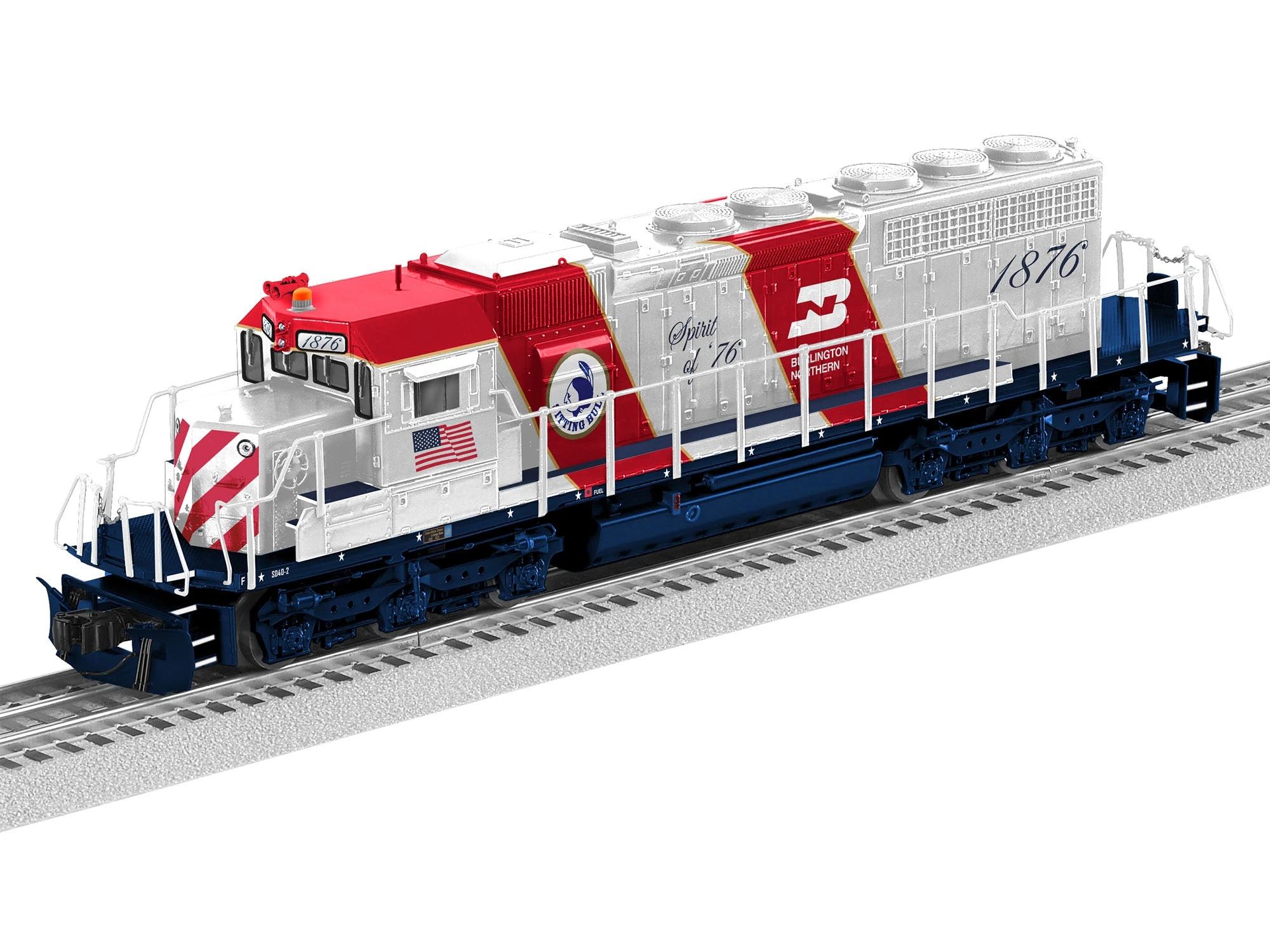 Lionel 2233519 O Scale LEGACY EMD SD40-2 "Non-Powered" Burlington Northern Bicentennial BN 1876 BTO 1 Lionel 2233519 O Scale LEGACY EMD SD40-2 "Non-Powered" Burlington Northern Bicentennial BN 1876 BTO