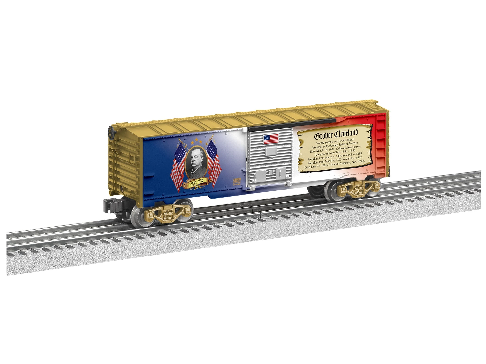 Lionel 2238050 O Gauge Grover Cleveland Presidential Boxcar 1 Lionel 2238050 O Gauge Grover Cleveland Presidential Boxcar