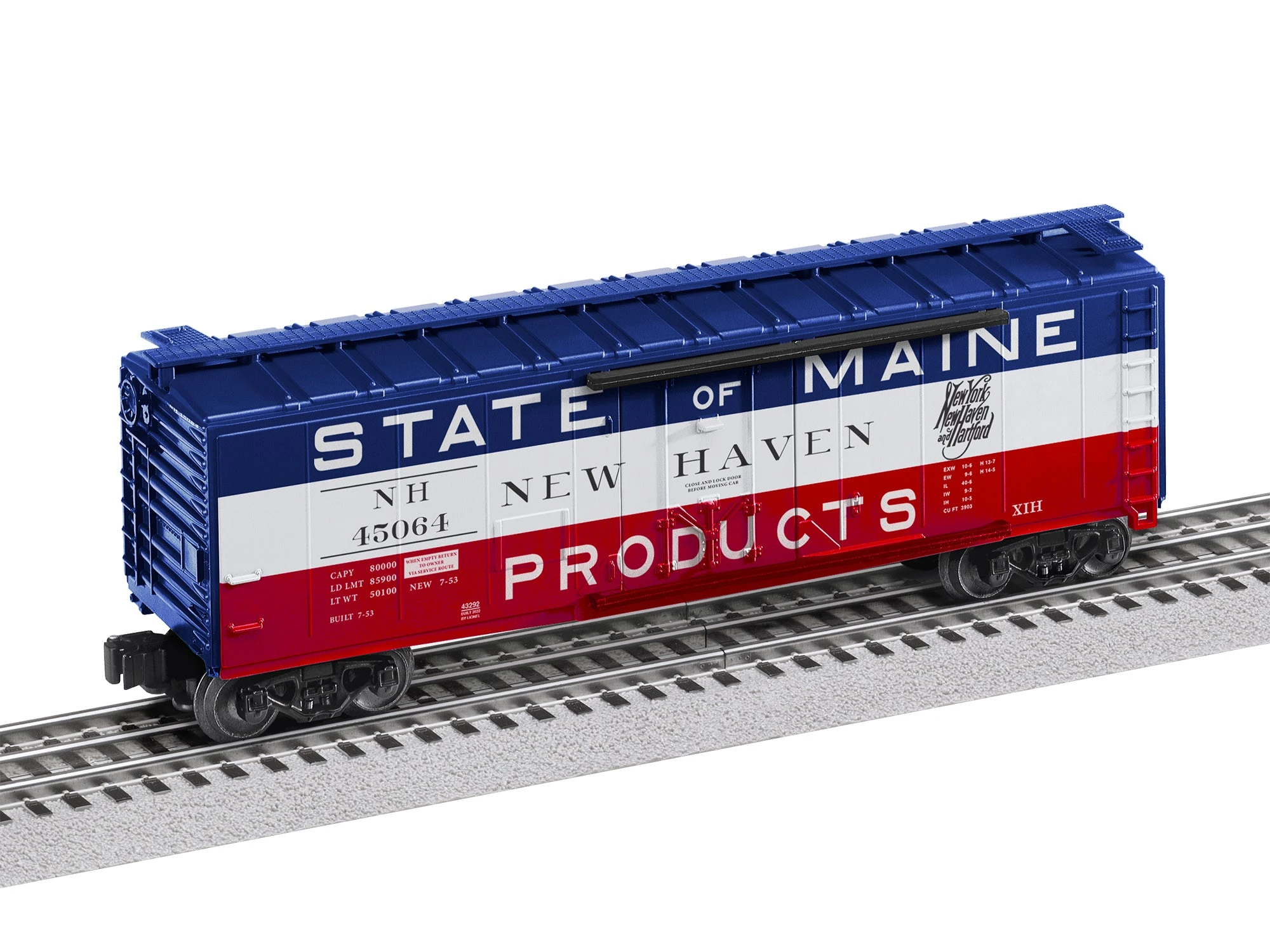 Lionel 2243292 Standard O Gauge Insulated Boxcar State Of Main New Haven NH 45064 1 Lionel 2243292 Standard O Gauge Insulated Boxcar State Of Main New Haven NH 45064