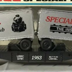 Lionel 6-0781 O Gauge Flatcarwith Van Trailers Lionel Railroad Club 1983 - NOS