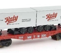 Lionel 6-16330 O Gauge Flatcar With Trailers Missouri Kansas Texas MKT - NOS