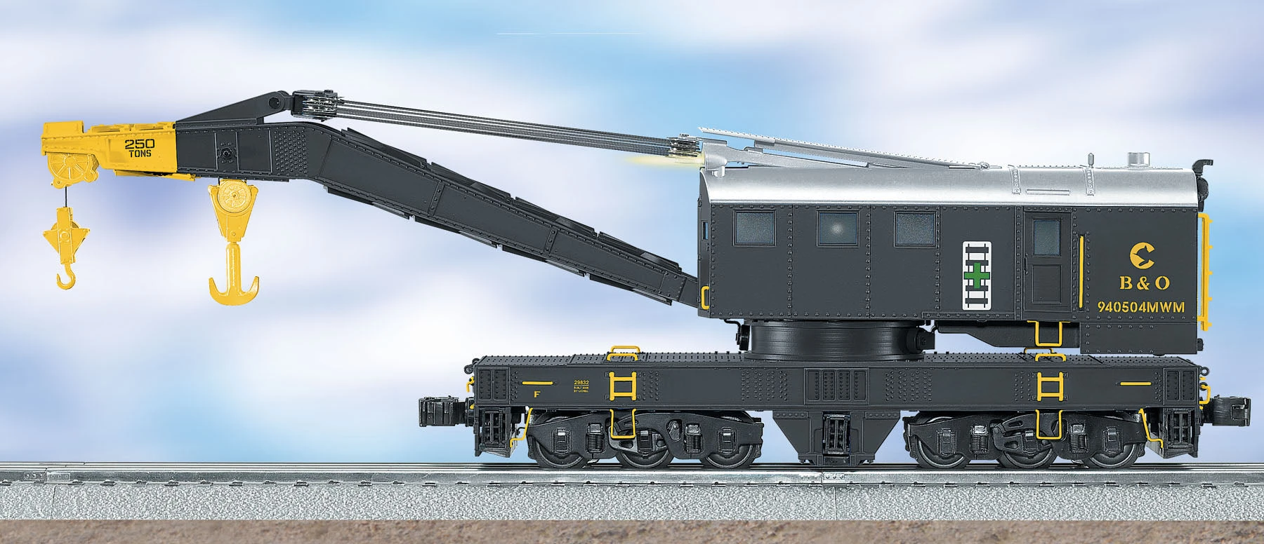 Lionel 6-29832 O Gauge Chessie System Crane Car With TMCC Command Control - NOS 1 Lionel 6-29832 O Gauge Chessie System Crane Car With TMCC Command Control - NOS