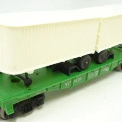 Lionel 6-9120 O Gauge Flatcar With Van Trailers Northern Pacific NP - NOS