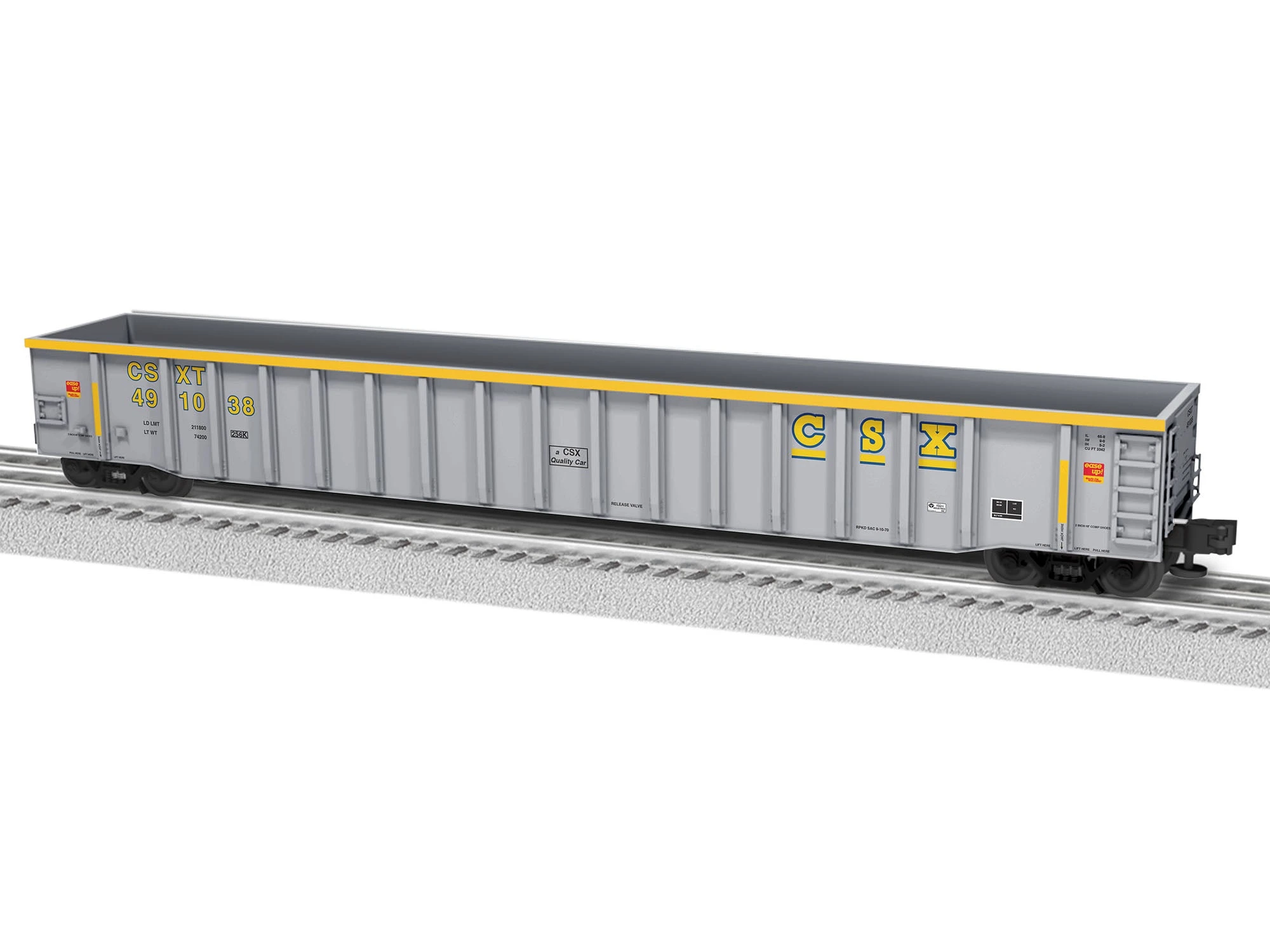 Lionel O Scale 2126350 65' Mill Gondola CSX 491038 1 Lionel O Scale 2126350 65' Mill Gondola CSX 491038